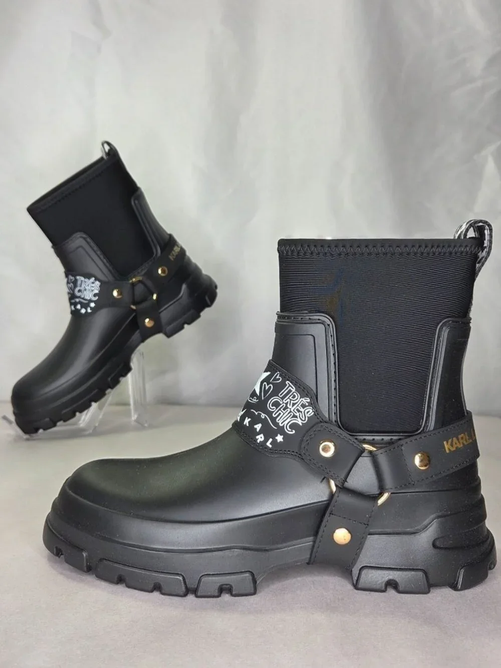 Karl Lagerfeld Paris Ranelle Women's Rain Boots - Black, Size: 7